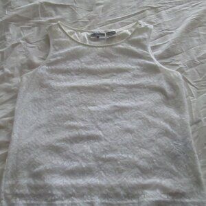 Blouse - Kathy Ireland - white sleeveless lace